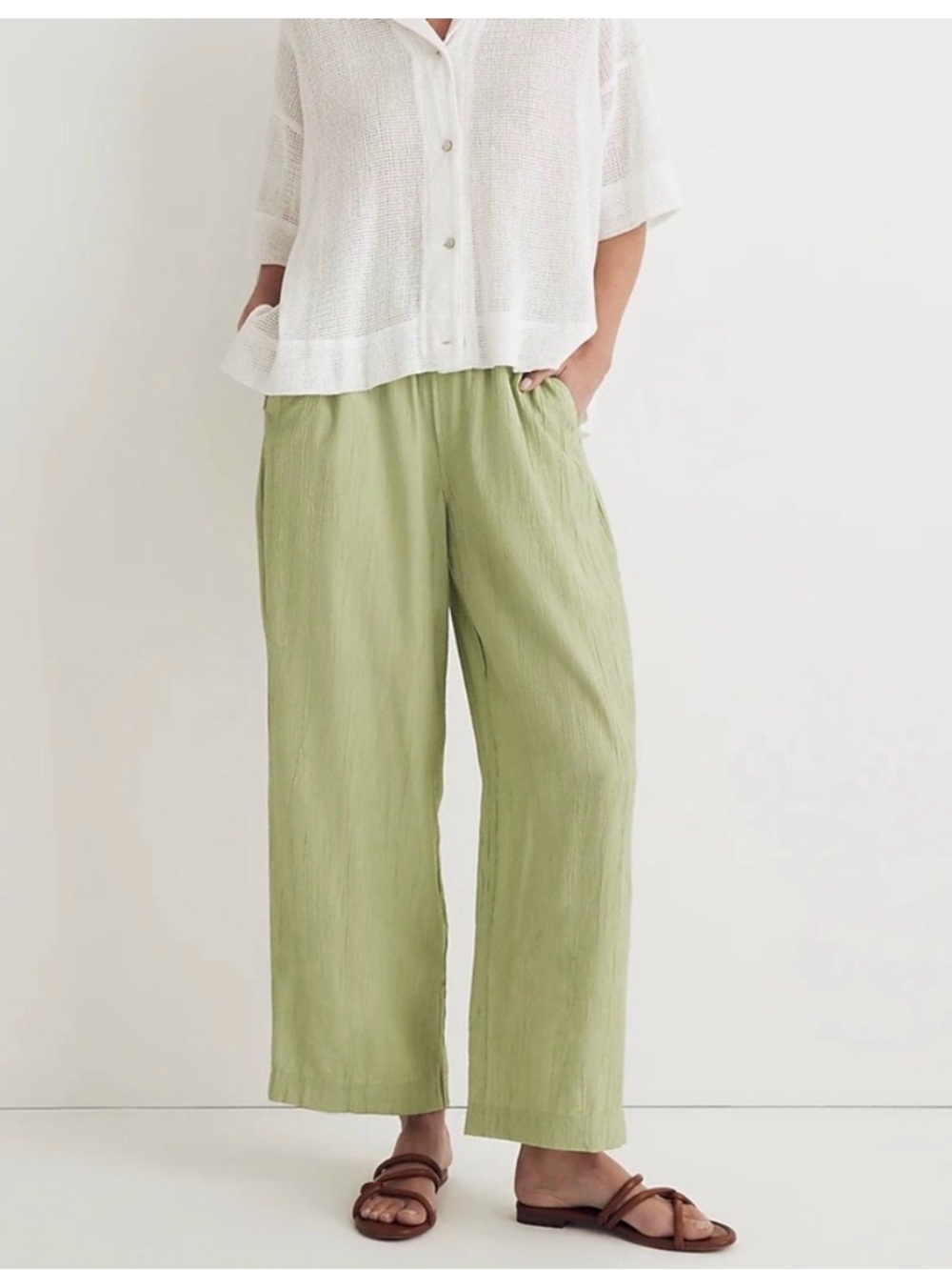 Madewell plisse crinkle pants